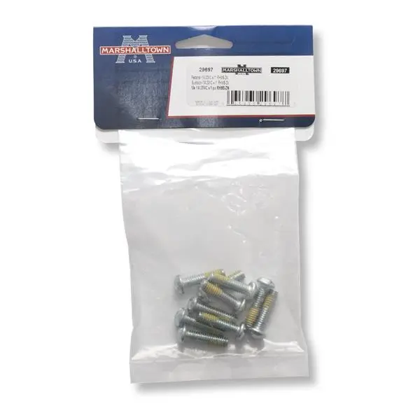 1/4-20NC x 1 Inch Replacement Screws for Attaching Handles to Magnesium Floats (10/Pack) - Marshalltown 29697