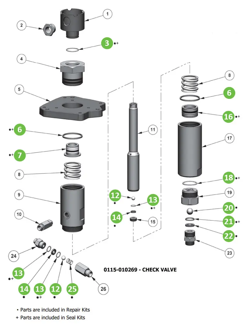 Binks 0115-010307 FX12PL Repair Kit (Mixed)