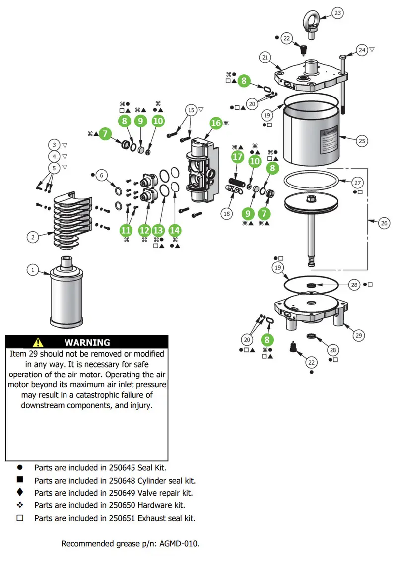 Binks 193818 Small Air Valve Assembly, Long Stroke