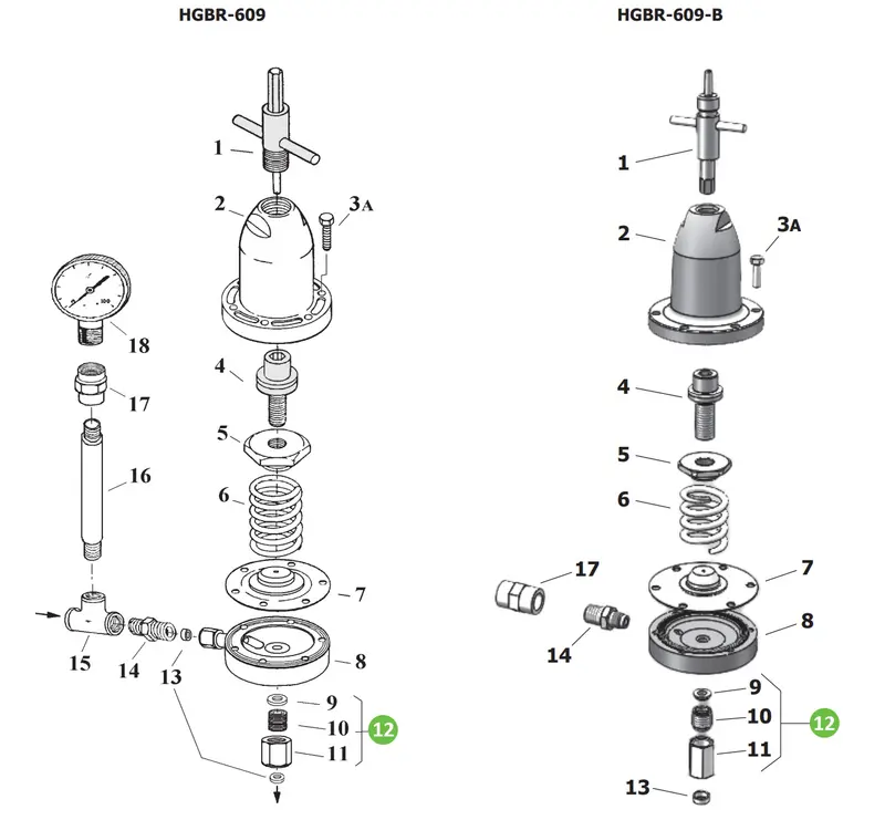 DeVilbiss HGBR-426 Repair Kit of Fluid Inlet F1/4" BSP